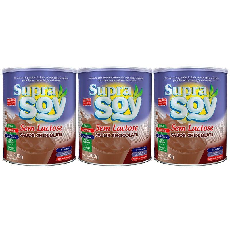 Suprasoy sem lactose chocolate kit 3x300g - supra soy - Bebida de